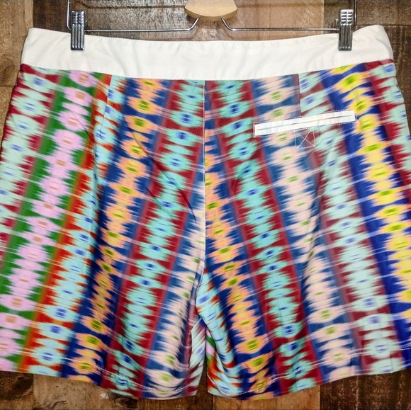 NWT MR. TURK Retro Ikat Multicolor Men's Swim Bathing Trunks Shorts 34 - Picture 5 of 7